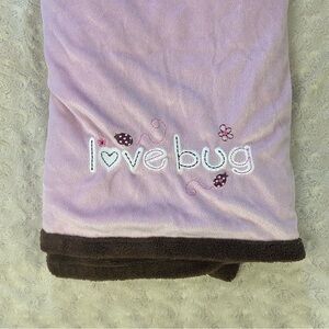 Beansprout Love Bug Baby Blanket Brown Ladybug Flower Security Lovey Lovebug